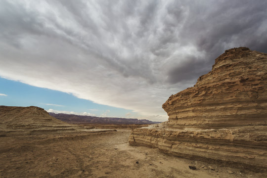 Escarpment in the judean desert;Masada southern district israel