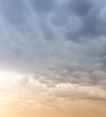 beautiful sky with clouds in the evening