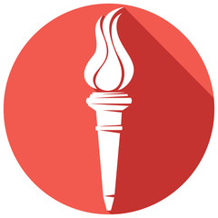 torch with flame flat icon