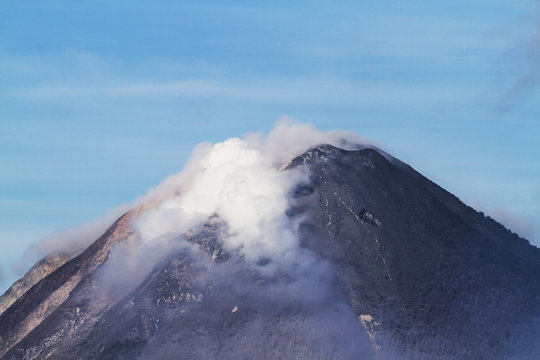 Mount Sinabung stratovolcano, shortly after the 2013 eruption, North Sumatra, Indonesia