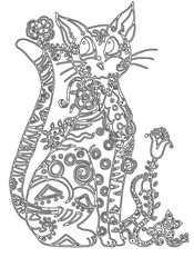 Рисунок кошка узор