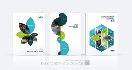 Brochure template layout collection, cover design annual report,