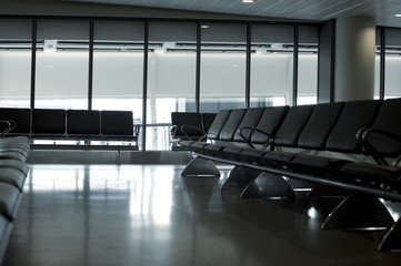 Empty airport terminal