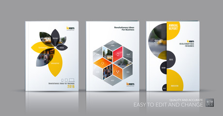 Brochure template layout collection, cover design annual report,