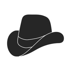 Cowboy hat icon in black style isolated on white background. Patriot day symbol stock vector illustration.