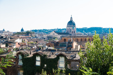Fototapeta na wymiar City skyline with old church, Rome, Italy. 