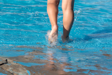 foot boy in the pool