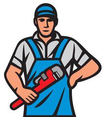 plumber holding a wrench