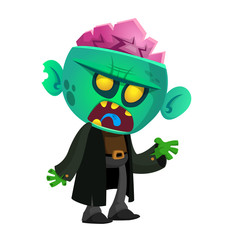 Cartoon zombie. Halloween vector illustration 
