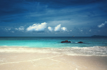 Fototapeta na wymiar Anse Lazio beach on Praslin island in Seychelles