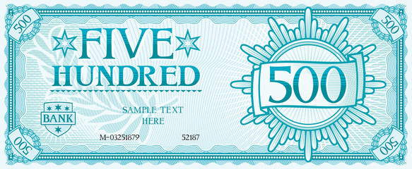 Fototapeta premium five hundred abstract banknote