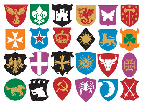 coat of arms collection (set of heraldic elements)