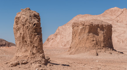 Fototapeta na wymiar Pillars in the Atacama Desert in the Andes Mountains of Chile