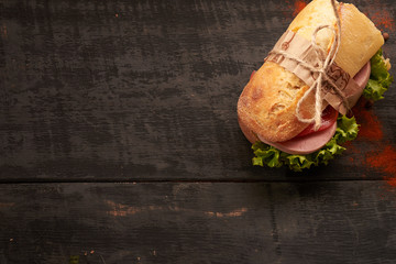 baguette Sandwiches on the table
