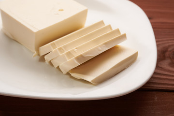 mozzarella cheese on a plate