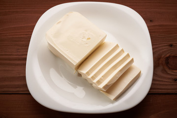 mozzarella cheese on a plate