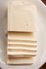 mozzarella cheese on a plate