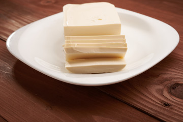 mozzarella cheese on a plate