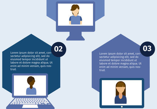 Blue and Dark Digital Communication Infographic Template