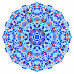 Abstract colorful circle backdrop. Mosaic round banner of geometric shapes