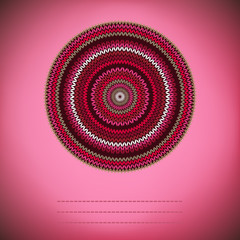 Cover Background with Ornamental Round Knitted Pattern, Style Ci
