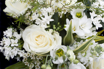 Close Up of Elegant White Flower Arrangement