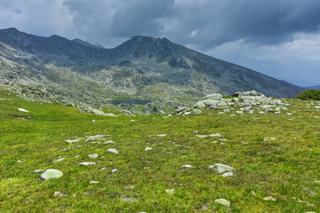 Fototapeta premium Panorama around spanopolsko Lake, Pirin Mountain, Bulgaria