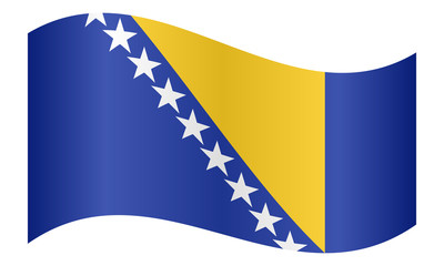 Flag of Bosnia and Herzegovina wavy white backdrop