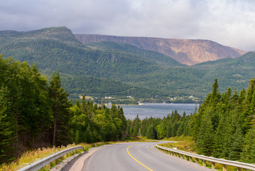 Winding road in Gros Morne park, Newfoundland