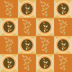 vector texture  autumn leaves and texture round