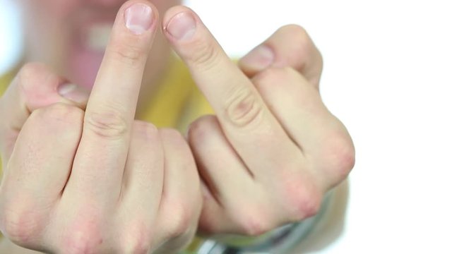 Hand sign middle finger for creative use