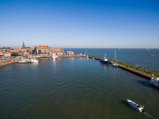 Fototapeta na wymiar Aerial view of Volendam city in Netherlands