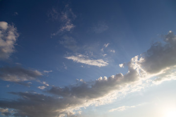 Naklejka na ściany i meble clouds in the sky at sunset