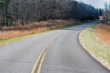 The Blue Ridge Parkway. Road trip in Virginia.   