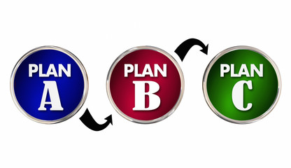 Plan A B C Alternate Trial Back Up Ideas Strategy Circles 3d Ill