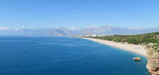 Konyaalti Beach in Antalya and the Taurus Mountains - Turkey