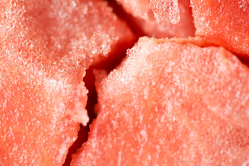 ripe watermelon flesh closeup macro texture background