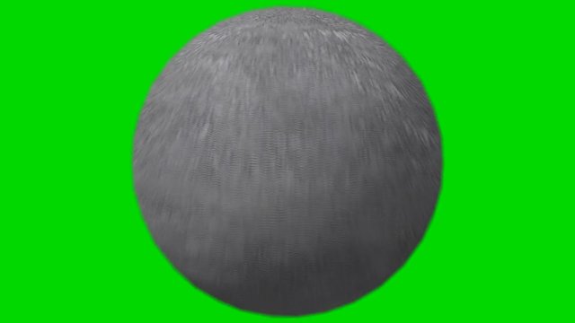 Big ball of Round rock rolling on a Green Screen Background