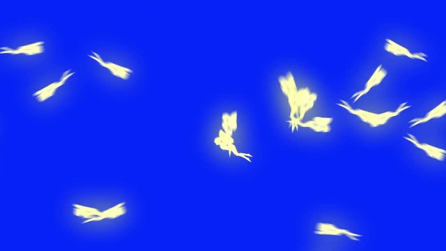 Fairies Flying on a Blue Screen Background