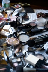 Obraz na płótnie Canvas Makeup Table Mess