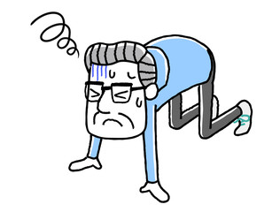 スポーツ：体調不良の若い男性
