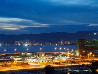 Cityscape Butterworth and Penang, Malaysia view from Ocean view condo