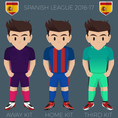 Barcelona Soccer Club Kits 2016/17 La Liga