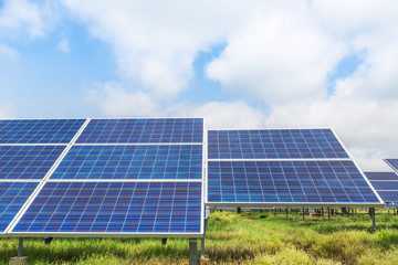 solar panels photovoltaics  in solar power station  