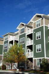 modern apartment building in sunny day