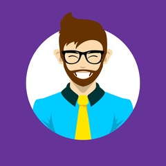 male avatar icon vector. profile picture character in flat design 