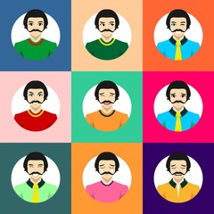 male avatar icon vector. profile picture character in flat design 