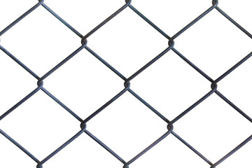 Fototapeta premium Wire mesh fence. White background.
