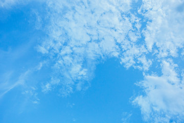 Bright blue sky and white clouds
