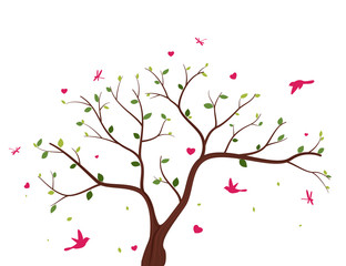 Beautiful tree with birds